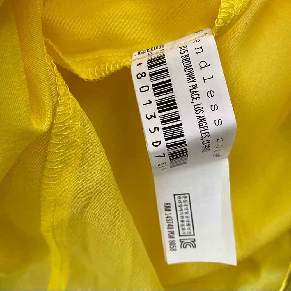 ENDLESS ROSE Yellow Off Shoulder Ruffle Shorts Romper - Picture 15 of 16